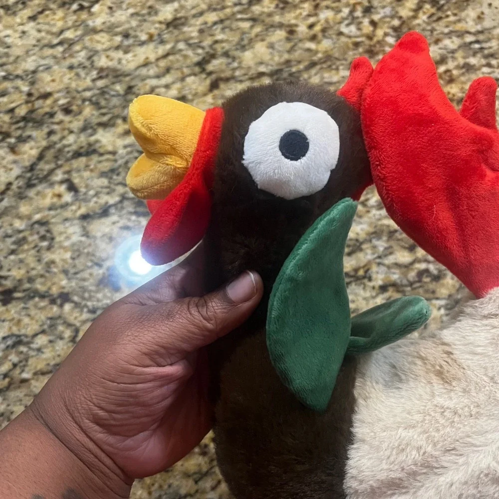 BarkBox Turkey Dog Toy Plush Squeaky Brown Red Tan Thanksgiving Bark Co 12‎ Inch